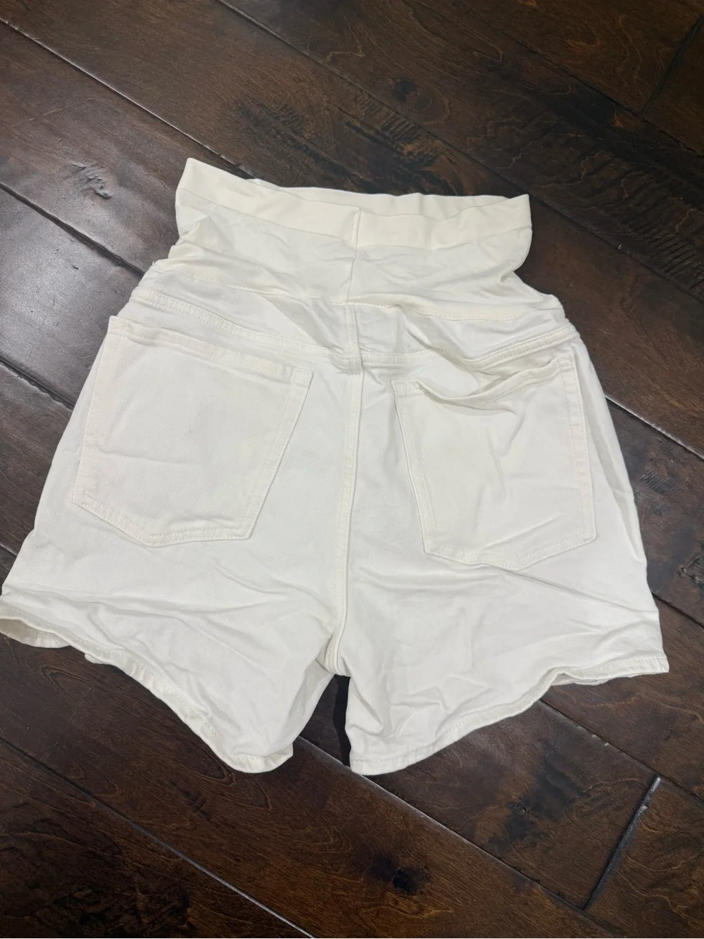 Old Navy Cream Maternity Jean Shorts